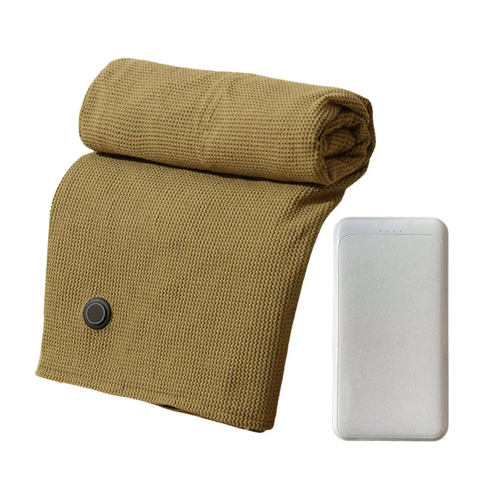 USB Electric Heated Blanket 3 Gears Heating Electric Blanket Shawl USB Heated Blanket Shawl With/Without 5000Mah Power Bank