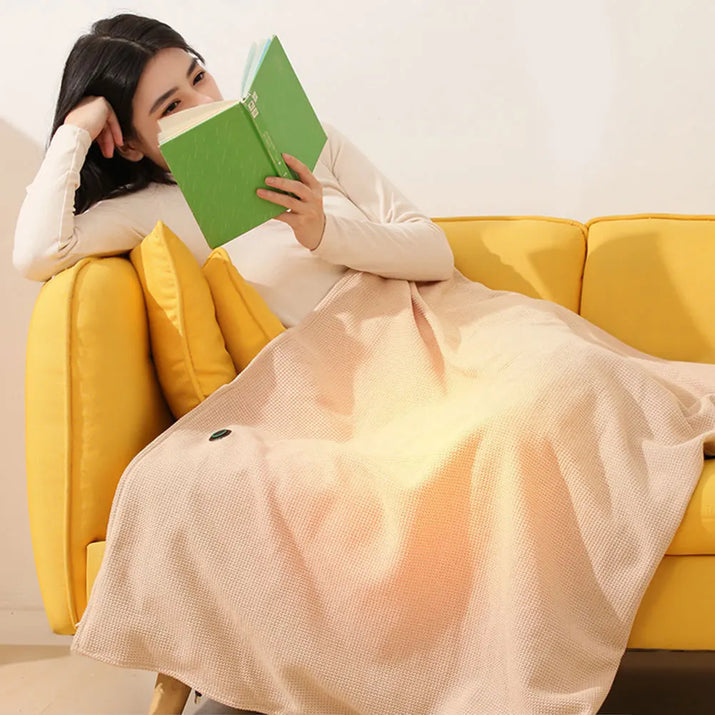 USB Electric Heated Blanket 3 Gears Heating Electric Blanket Shawl USB Heated Blanket Shawl With/Without 5000Mah Power Bank